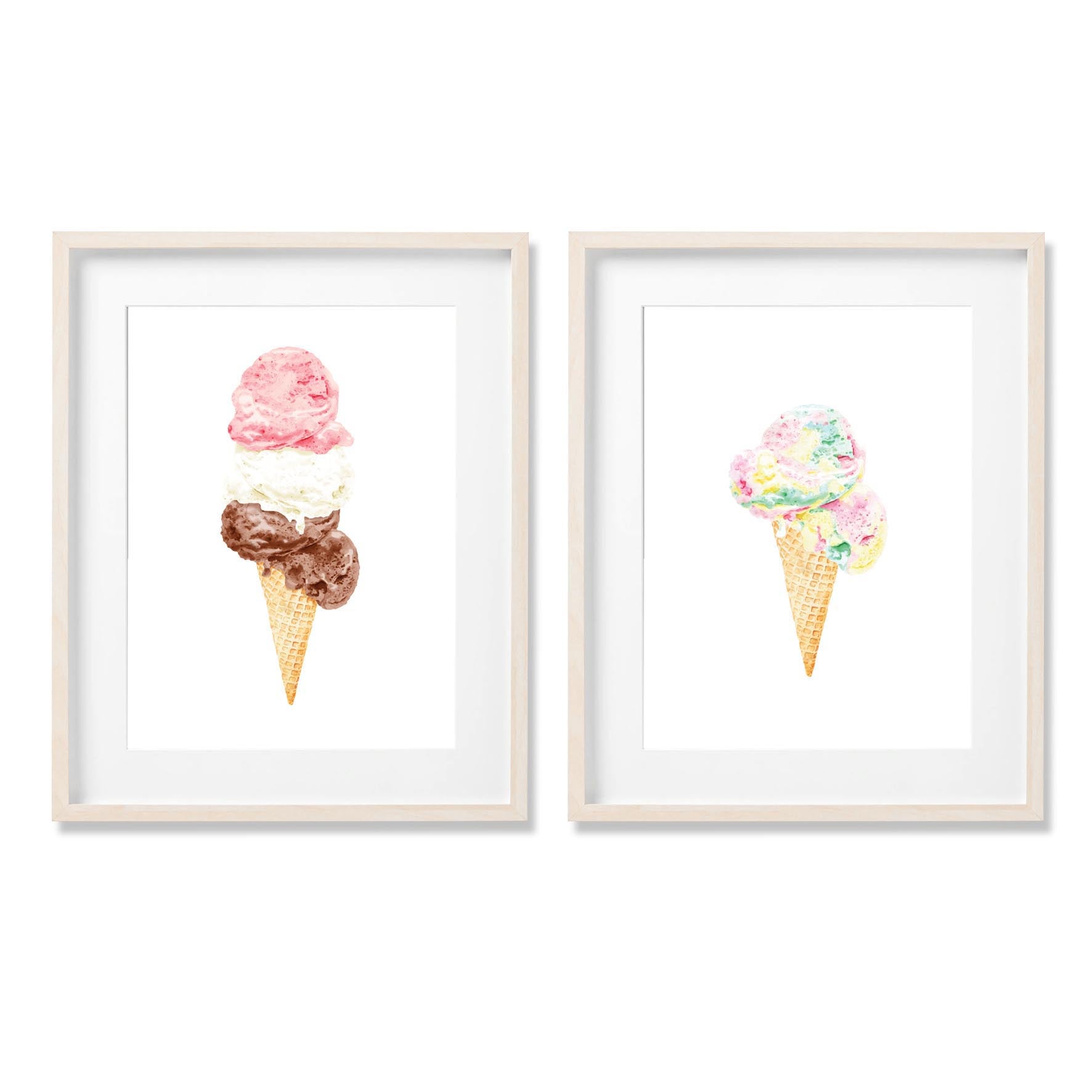 Triple Treat Icecream - Fine Art Print - Rolling Panda