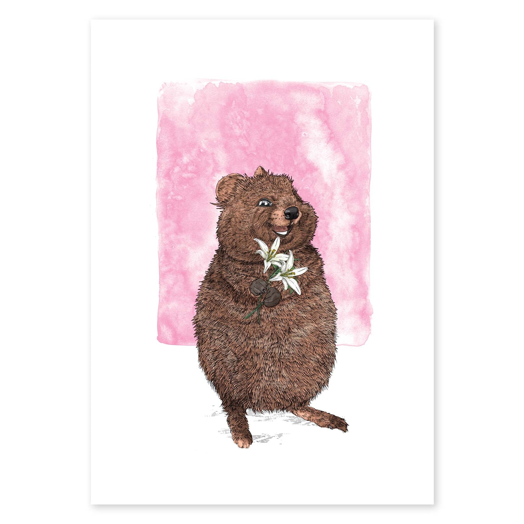 Happy Quokka - Fine Art Print - Rolling Panda