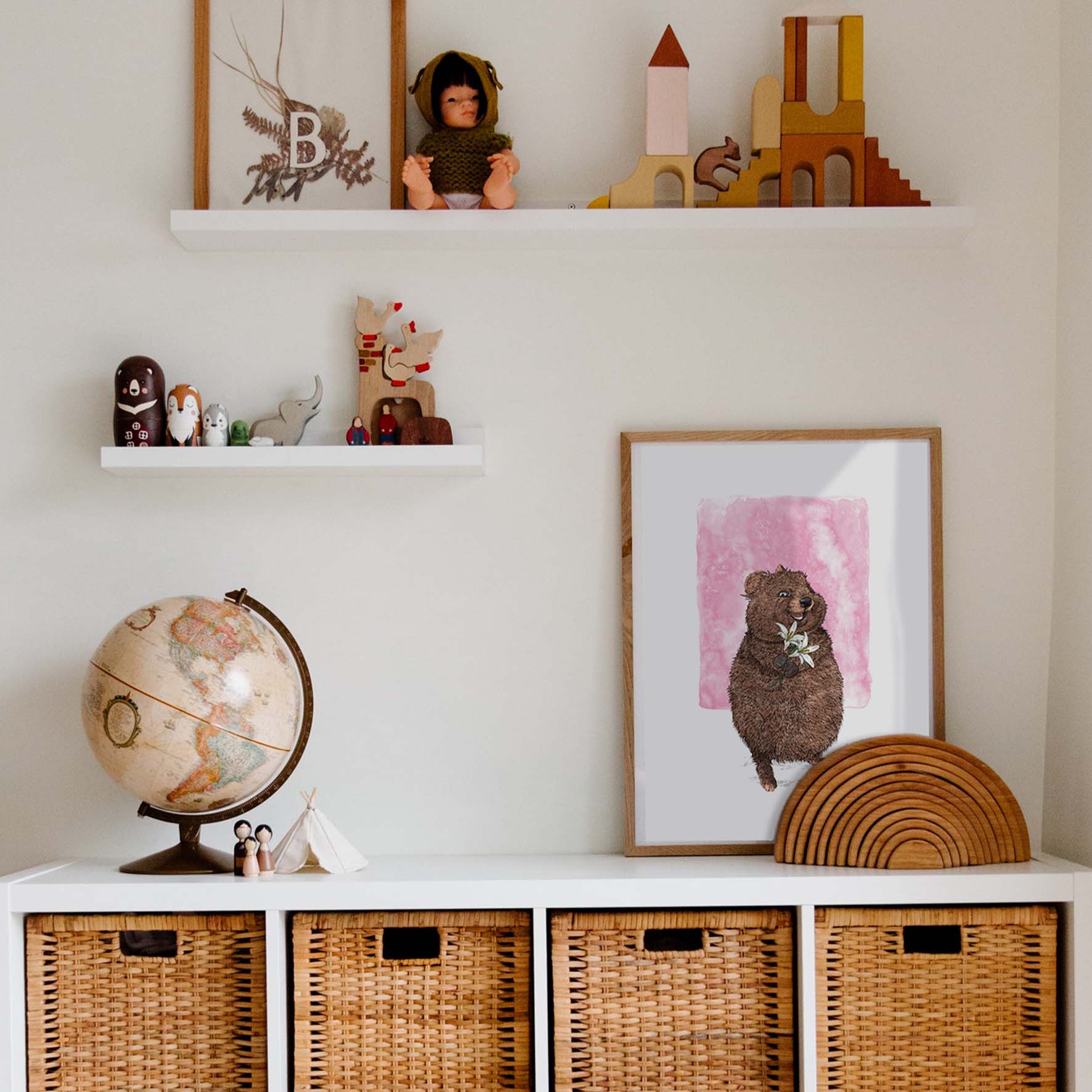 Happy Quokka - Fine Art Print - Rolling Panda