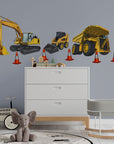 Big Boys Toys Earthmovers wall decal set - Rolling Panda