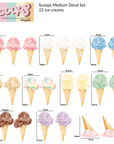 Scoops Ice Cream wall decal set - Rolling Panda