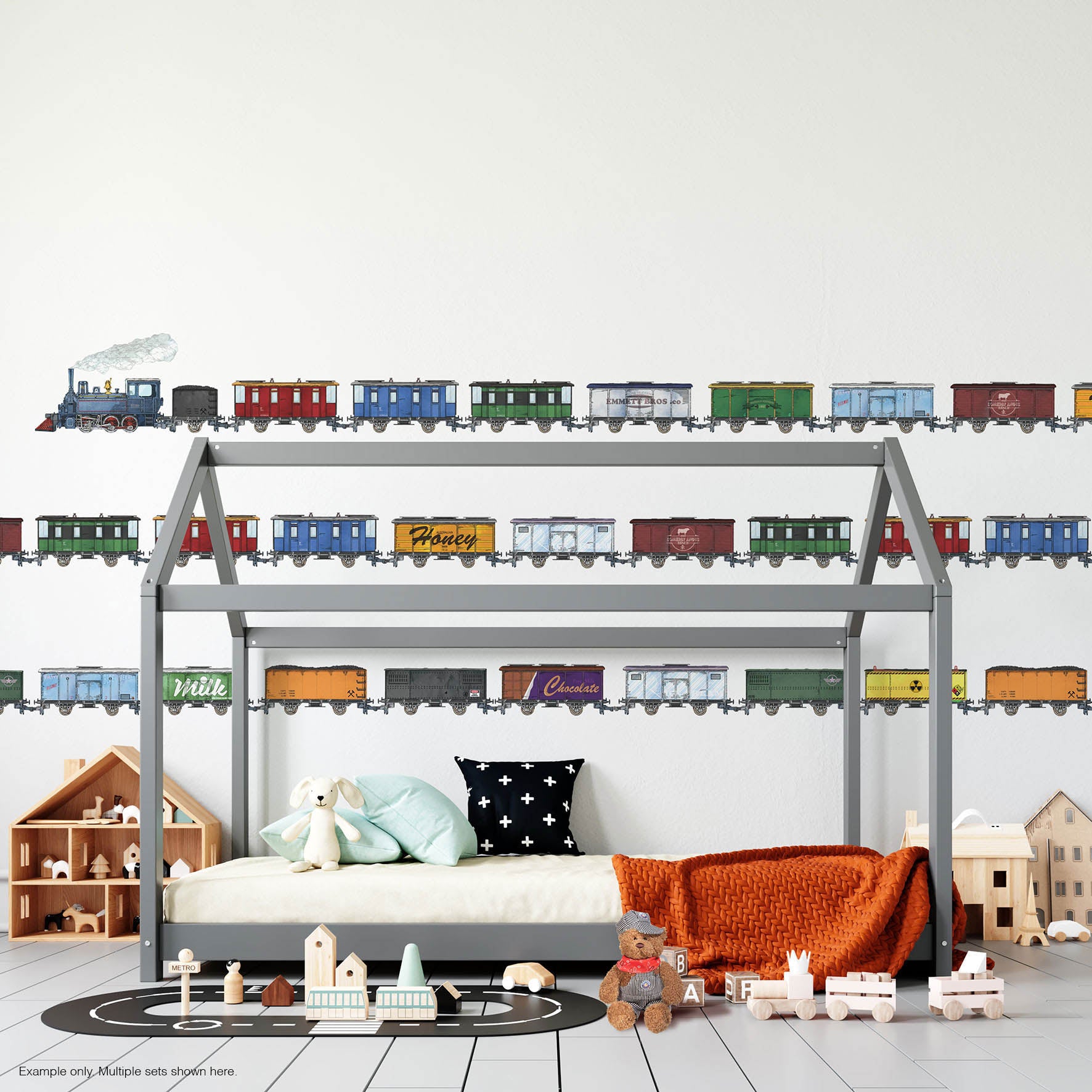 All Aboard Locomotive wall decal set - Rolling Panda
