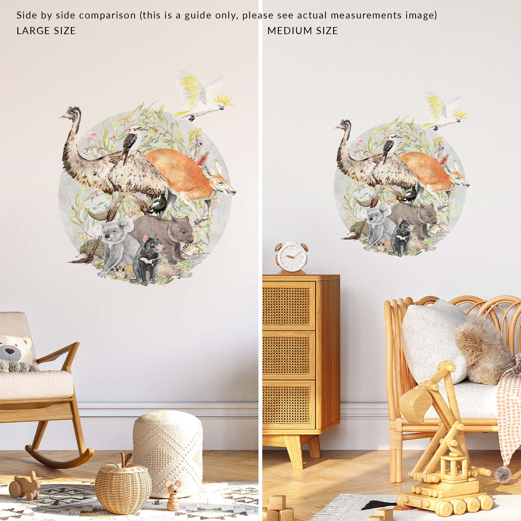 Beauty Rich &amp; Rare Australian Animals wall decal - Rolling Panda