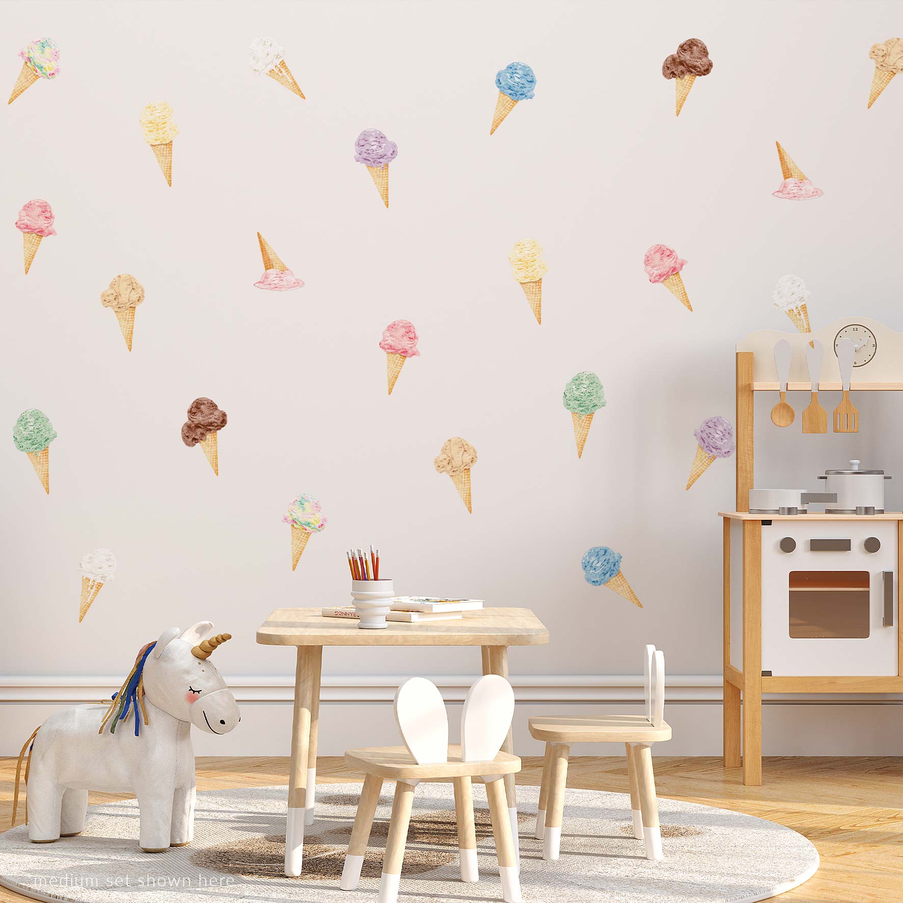 Scoops Ice Cream wall decal set - Rolling Panda