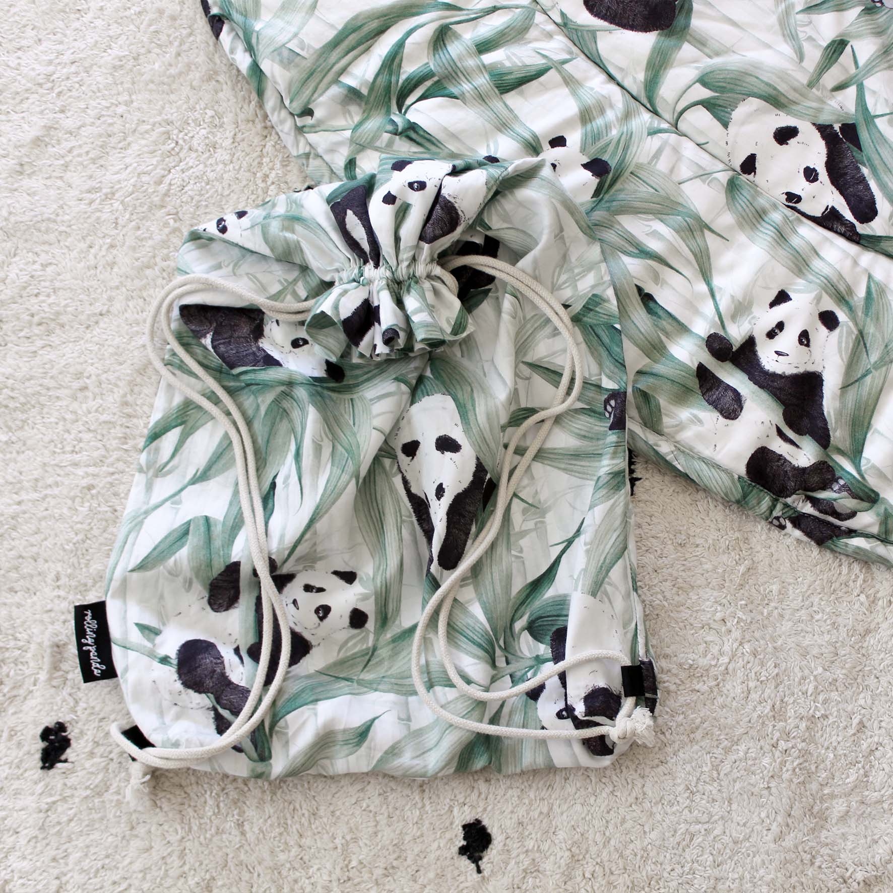 Panda Dreams Cotton Round Playmat &amp; Bag - Rolling Panda