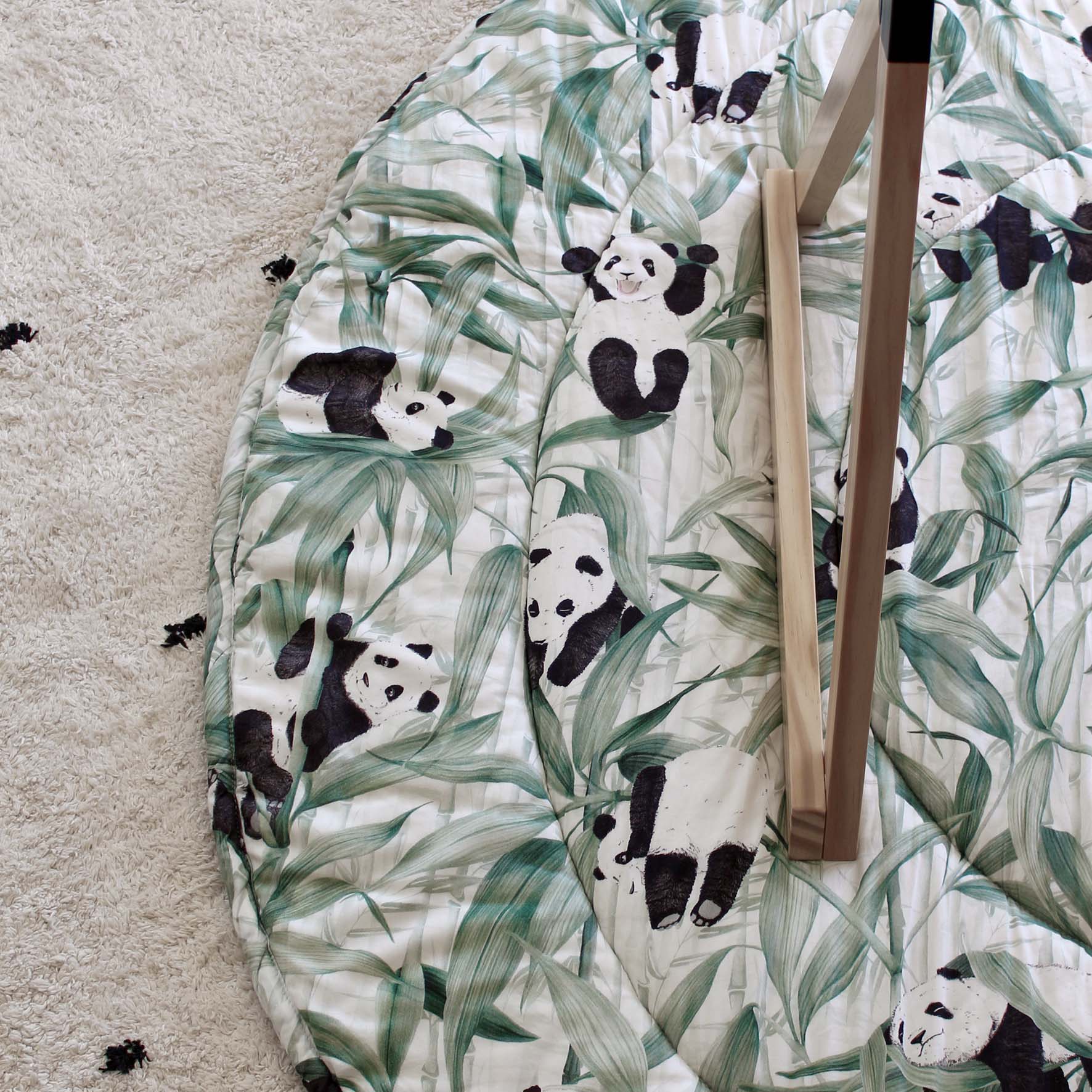 Panda Dreams Cotton Round Playmat &amp; Bag - Rolling Panda