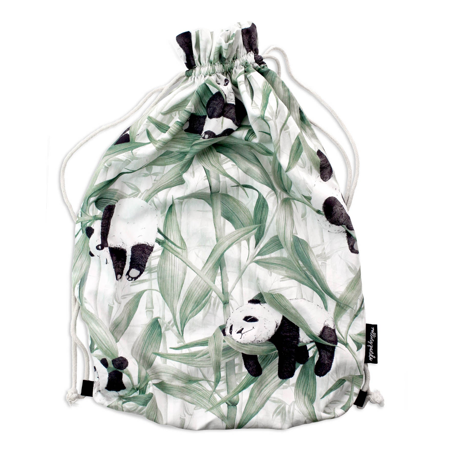 Panda Dreams Cotton Drawstring Backpack - Rolling Panda