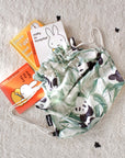 Panda Dreams Cotton Drawstring Backpack - Rolling Panda