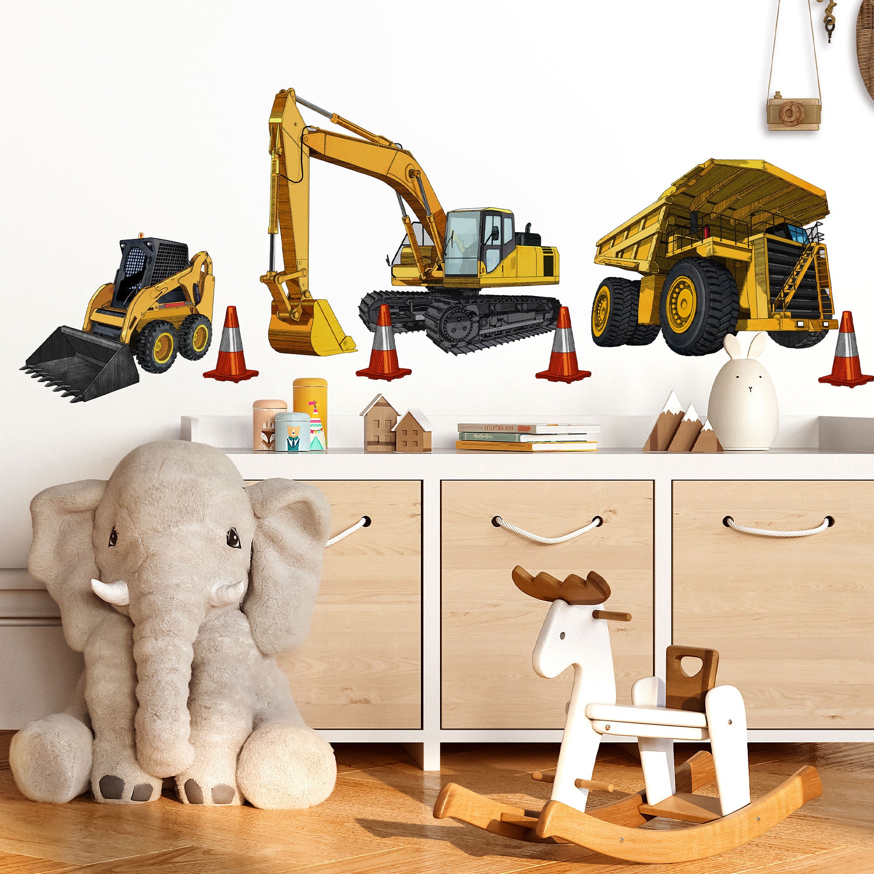 Big Boys Toys Earthmovers wall decal set - Rolling Panda