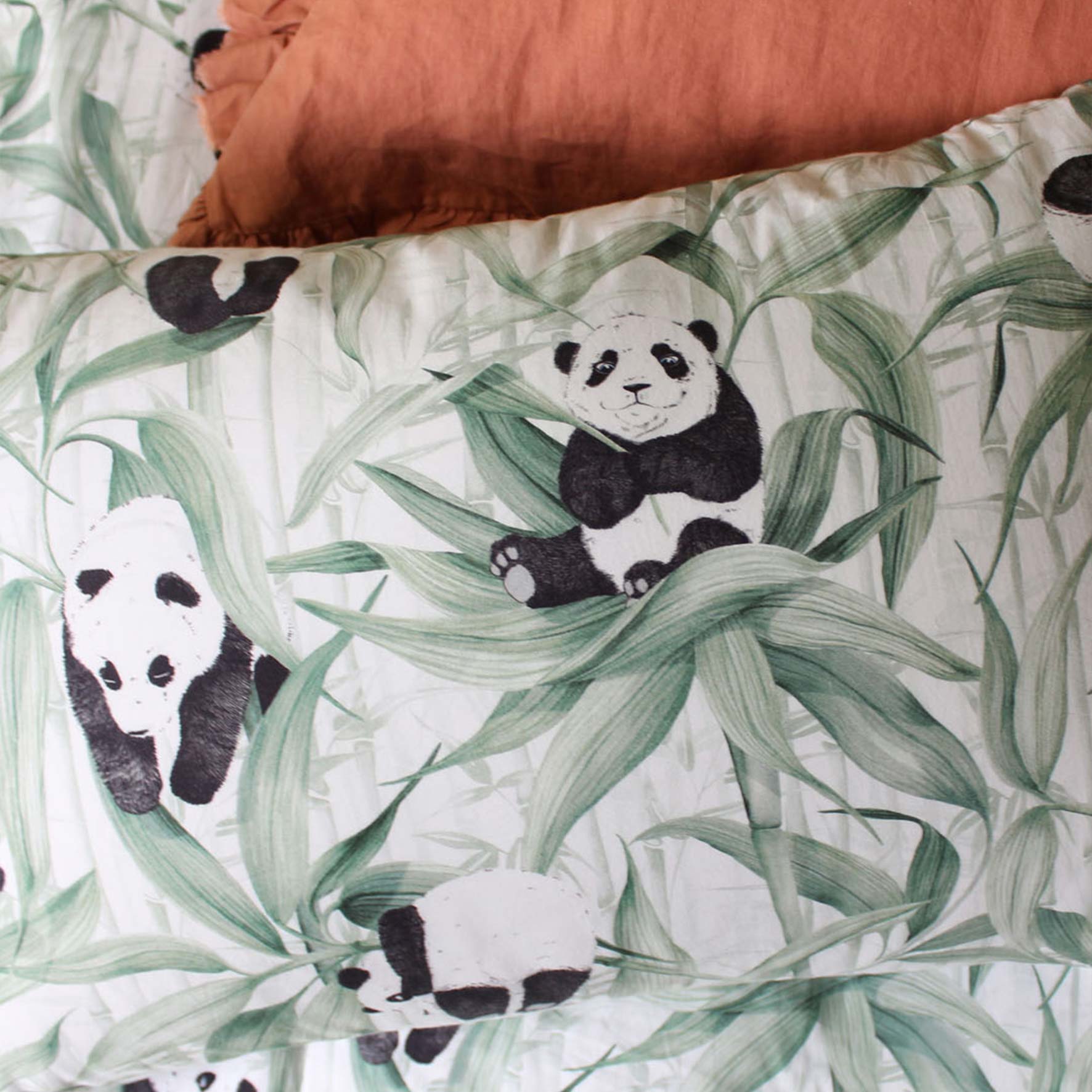 Panda Dreams Cotton Pillowcase - Rolling Panda