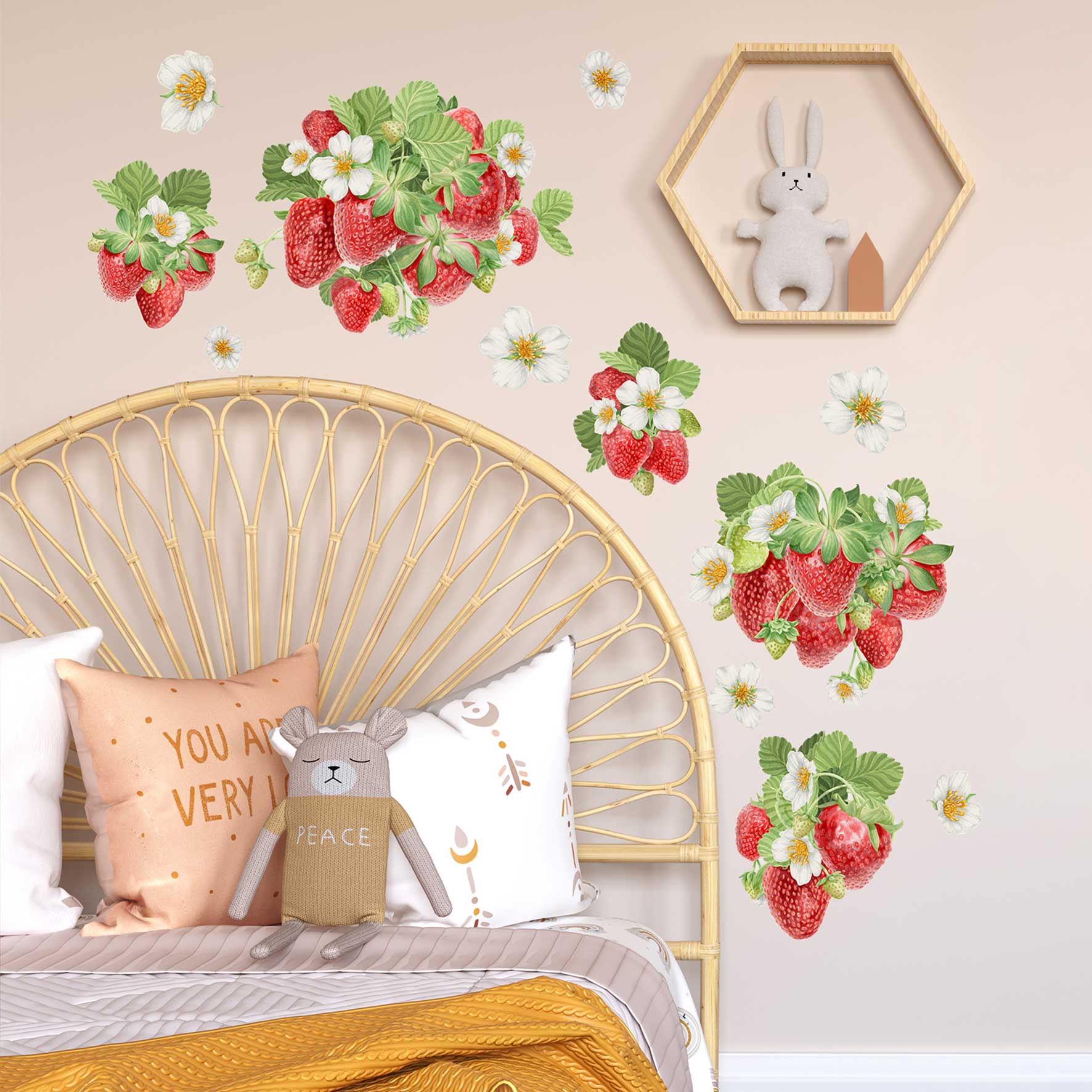 Strawberry Fields wall decal set - Rolling Panda