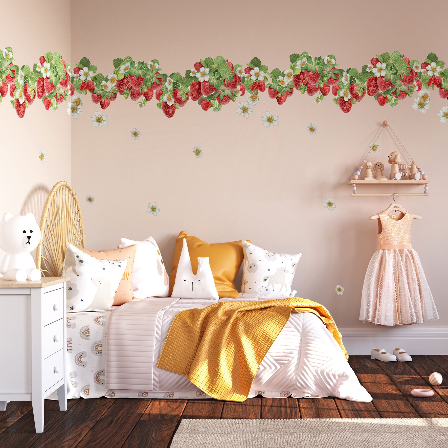 Strawberry Fields wall decal set - Rolling Panda